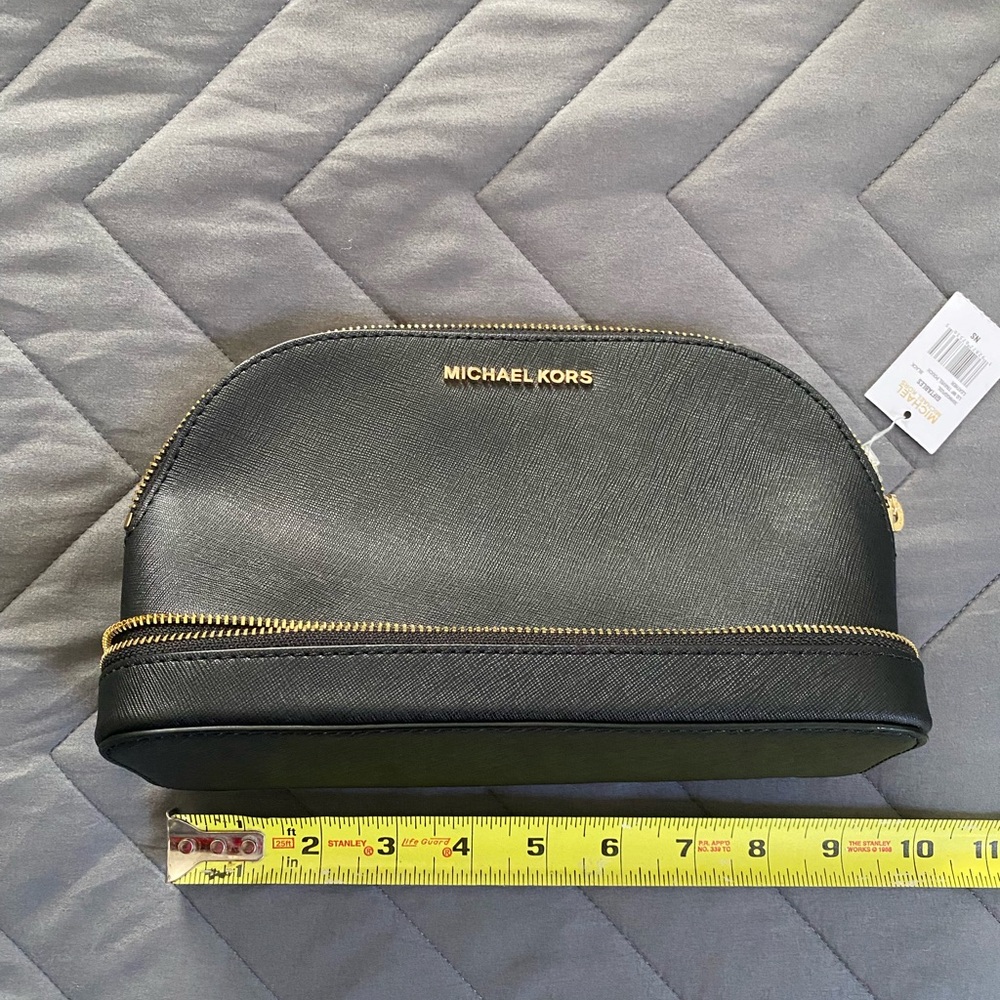 Michael Kors Black Leather Toiletry Bag (New)
